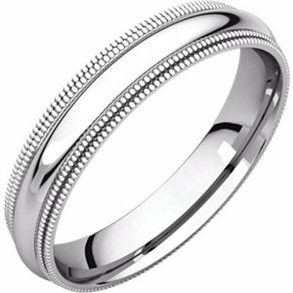 DMGR7.5:474:P Platinum 4mm Double Milgrain Comfort Fit Band