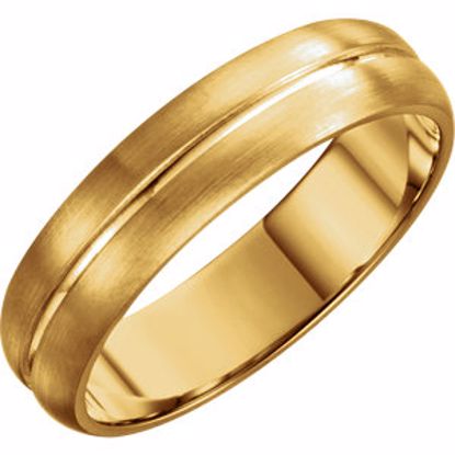 51347:2050:P 18kt Yellow 5mm Grooved Band Size 12