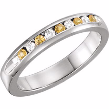 62855:60047:P Yellow Sapphire & 1/8 CTW Diamond Classic Channel Set Anniversary Band