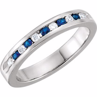 62855:60023:P Yellow Sapphire & 1/8 CTW Diamond Classic Channel Set Anniversary Band