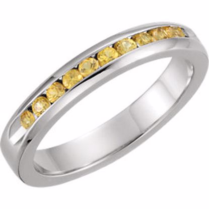 62855:60003:P Yellow Sapphire Classic Channel Set Anniversary Band