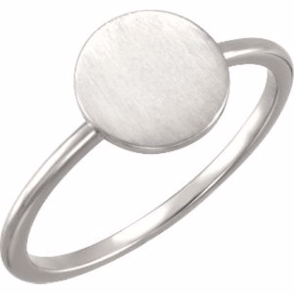51399:1004:P Contniuum Sterling Silver Round Engravable Ring