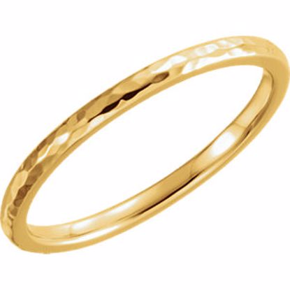 51528:411:P 14kt Yellow 2mm Comfort Fit Hammer Finish Band Size 11