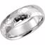51528:307:P 14kt White 6mm Comfort Fit Hammer Finish Band Size 7