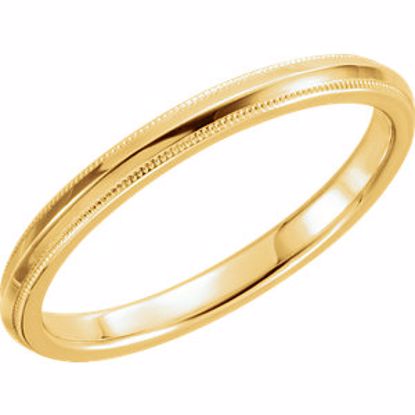 51540:127:P 14kt Yellow 2.5mm Knife Edge Comfort Fit Milgrain Band Size 11