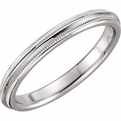 51540:113:P 14kt White 2.5mm Knife Edge Comfort Fit Milgrain Band Size 11.5