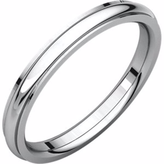 IRE7:104:P 14kt White 2.5mm Comfort Fit Edge Band 