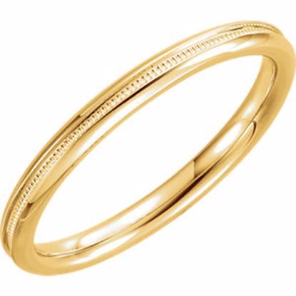 51539:115:P 14kt Yellow 2mm Comfort Fit Milgrain Band Size 5