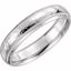 51542:107:P 14kt White 5mm Half Round Comfort Fit Milgrain Hammer Finish Band Size 8.5 