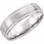 51538:141:P 14kt White 6mm Flat Edge Comfort Fit Milgrain Satin Finish Band Size 10.5