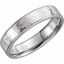 51537:166:P 14kt White 5mm Flat Comfort Fit Milgrain Hammer Finish Band Size 8
