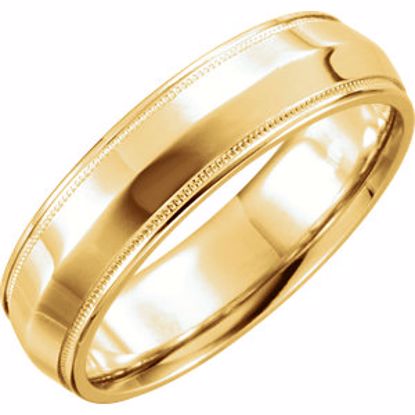 51540:212:P 14kt Yellow 6mm Knife Edge Comfort Fit Milgrain Band Size 8.5