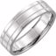51536:176:P 14kt White 6mm Flat Comfort Fit Milgrain Band Size 8