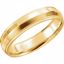 51540:179:P 14kt Yellow 5mm Knife Edge Comfort Fit Milgrain Band Size 7