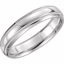 51535:109:P 14kt White 5mm Half Round Comfort Fit Milgrain Band Size 9.5