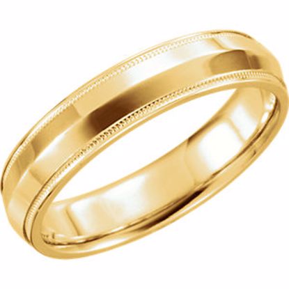 51540:175:P 14kt Yellow 5mm Knife Edge Comfort Fit Milgrain Band Size 5