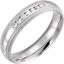 122719:6040:P 14kt White 1/6 CTW Diamond 5mm Half Round Comfort Fit Double Milgrain Band Size 10