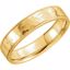 51537:184:P 14kt Yellow 5mm Flat Comfort Fit Milgrain Hammer Finish Band Size 9.5