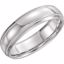 51535:130:P 14kt White 6mm Half Round Comfort Fit Milgrain Band Size 5