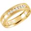 122719:6088:P 14kt Yellow 1/4 CTW Diamond 6mm Half Round Comfort Fit Double Milgrain Band Size 11.5