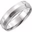 51540:202:P 14kt White 6mm Knife Edge Comfort Fit Milgrain Band Size 11