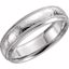 51542:142:P 14kt White 6mm Half Round Comfort Fit Milgrain Hammer Finish Band Size 11 