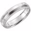 51540:173:P 14kt White 5mm Knife Edge Comfort Fit Milgrain Band Size 11.5