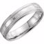 51541:185:P Platinum 5mm Flat Edge Comfort Fit Milgrain Hammer Finish Band Size 10