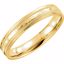 51541:125:P 14kt Yellow 4mm Flat Edge Comfort Fit Milgrain Hammer Finish Band Size 10