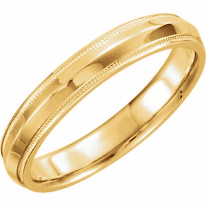 51540:154:P 14kt Yellow 4mm Knife Edge Comfort Fit Milgrain Band Size 9.5