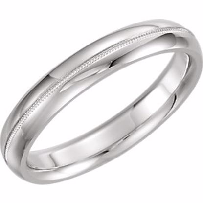 51539:141:P 14kt White 4mm Comfort Fit Milgrain Band Size 10.5