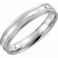 51541:165:P Platinum 4mm Flat Edge Comfort Fit Milgrain Hammer Finish Band Size 7.5