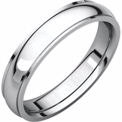 IRE5:130:P 14kt White 4mm Comfort Fit Edge Band 