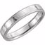 51537:130:P 14kt White 4mm Flat Comfort Fit Milgrain Hammer Finish Band Size 5