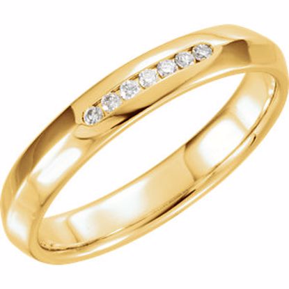 122720:6022:P 14kt Yellow 1/10 CTW Diamond Knife Edge Comfort Fit 4mm Band Size 8.5