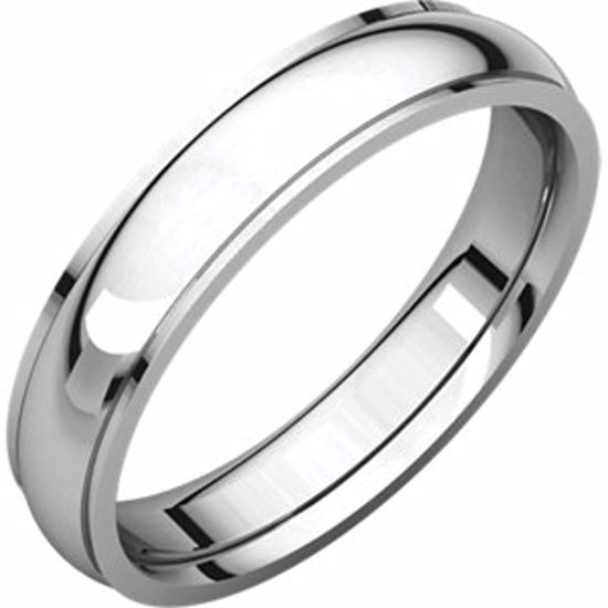 IRE12:144:P 14kt White 4mm Comfort Fit Edge Band 