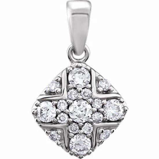 651916:60000:P  14kt White 1/3 CTW Diamond Pendant
