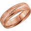 5712:106180:P 14kt Rose 6mm Leaf Design milgrain Comfort Fit Band Size 10 