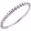 651924:60001:P 14kt White Beaded Stackable Ring Size 7