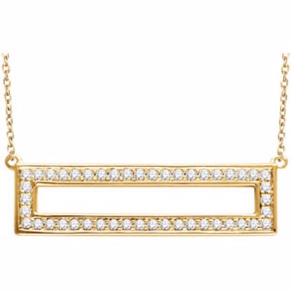 651887:60000:P 14kt Yellow 3/8 CTW Diamond Rectangle 16-18" Necklace 