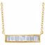 651885:60003:P 14kt Yellow 1/4 CTW Diamond Baguette 16-18" Bar Necklace