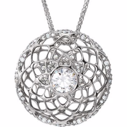 86274:6000:P Platinum 1 1/5 CTW Diamond Cage 18" Necklace 