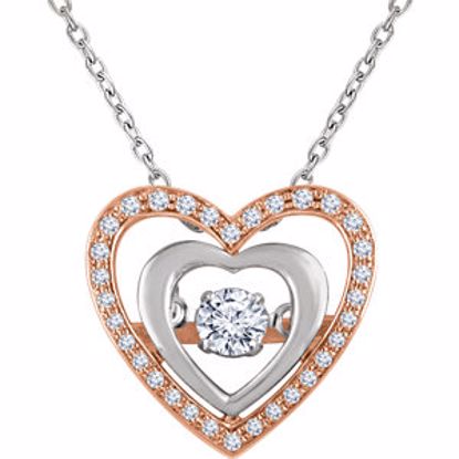651983:60000:P 14kt Rose & White 1/4 CTW Diamond Heart 18" Mystara® Necklace