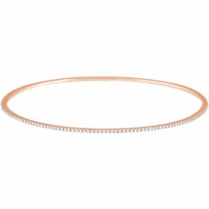 67337:60006:P 14kt Rose 1 CTW Diamond Stackable Bangle Bracelet