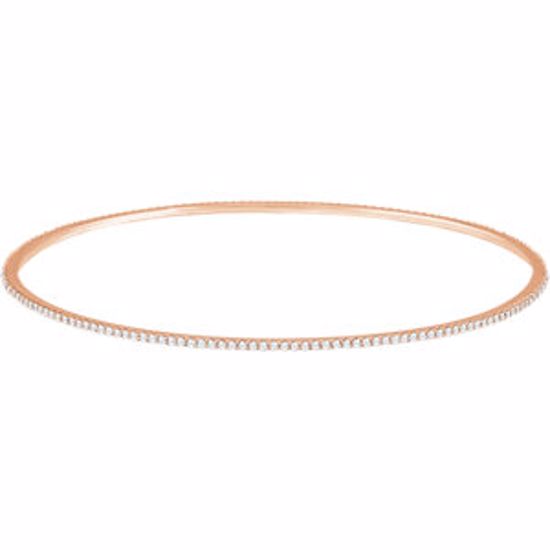 67337:60006:P 14kt Rose 1 CTW Diamond Stackable Bangle Bracelet