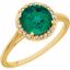 71632:70013:P 14kt Yellow Chatham® Created Emerald and .05CTW Diamond Ring
