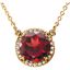 85905:70005:P 14kt Yellow Mozambique Garnet & .05 CTW Diamond 16" Necklace