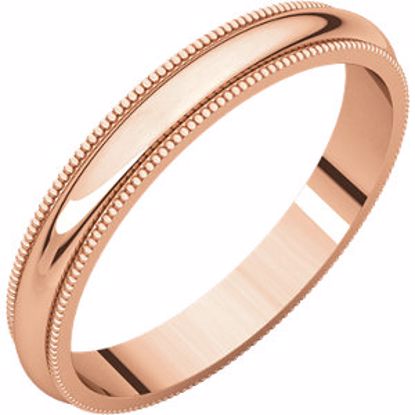 MG11:911:P 10kt Rose 3mm Milgrain Band