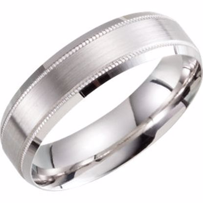 51287:217:P 14kt White 6mm Lightweight Beveled Band Size 9.5