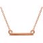 651950:60002:P 14kt Rose Petite Bar 16-18" Necklace